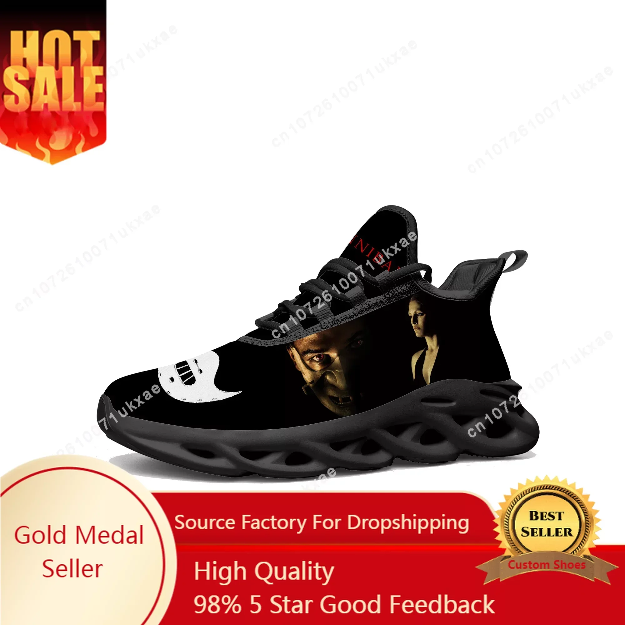 

Hannibal Movie Flats Sneakers Mens Womens Sports Running Shoes Anthony Hopkins Sneaker Lace Up Mesh Footwear custom made Shoe