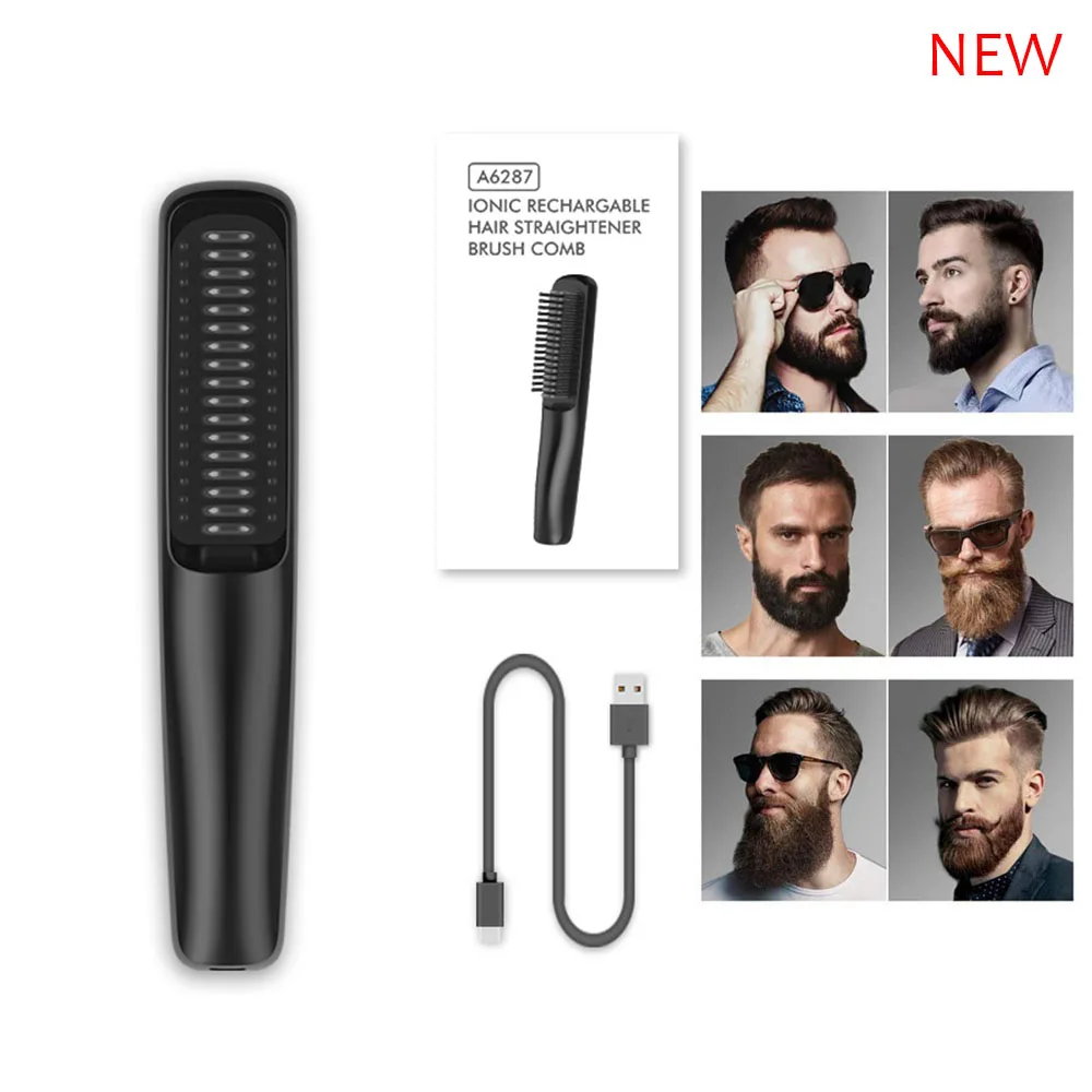 

Cordless Hair Straightener Beard Comb for Women and Men 25W 2600mAh Automatic Brush Mini Magic Portable Wireless USB Charging