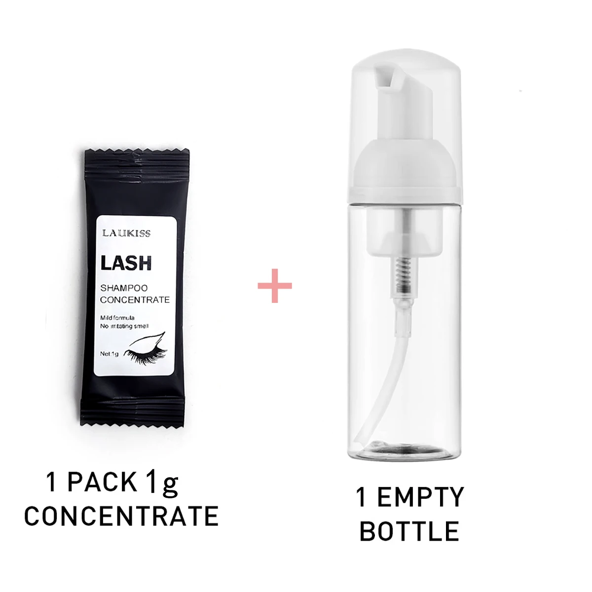 New Concentrate Mousse Eyelash Foam Cleanser For Lash Extension Shampoo Concentrated With Brush and Empty Bottle Makeup Tool Set