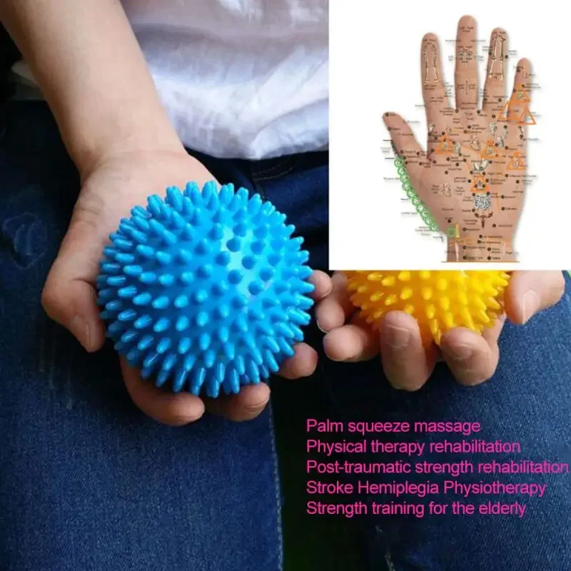 7.5cm Spiky Massage Ball Hand Foot Body Pain Stress Massager Relief Trigger Point Health Care Sport Toy Random Color