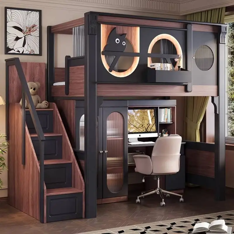 Veiligheid Dubbeldekker Kinderbedden Beschermrails Nordic Custom Moderne Stijl Kinderen Bedden Frame Slide Camas Infantiles Meubels Thuis