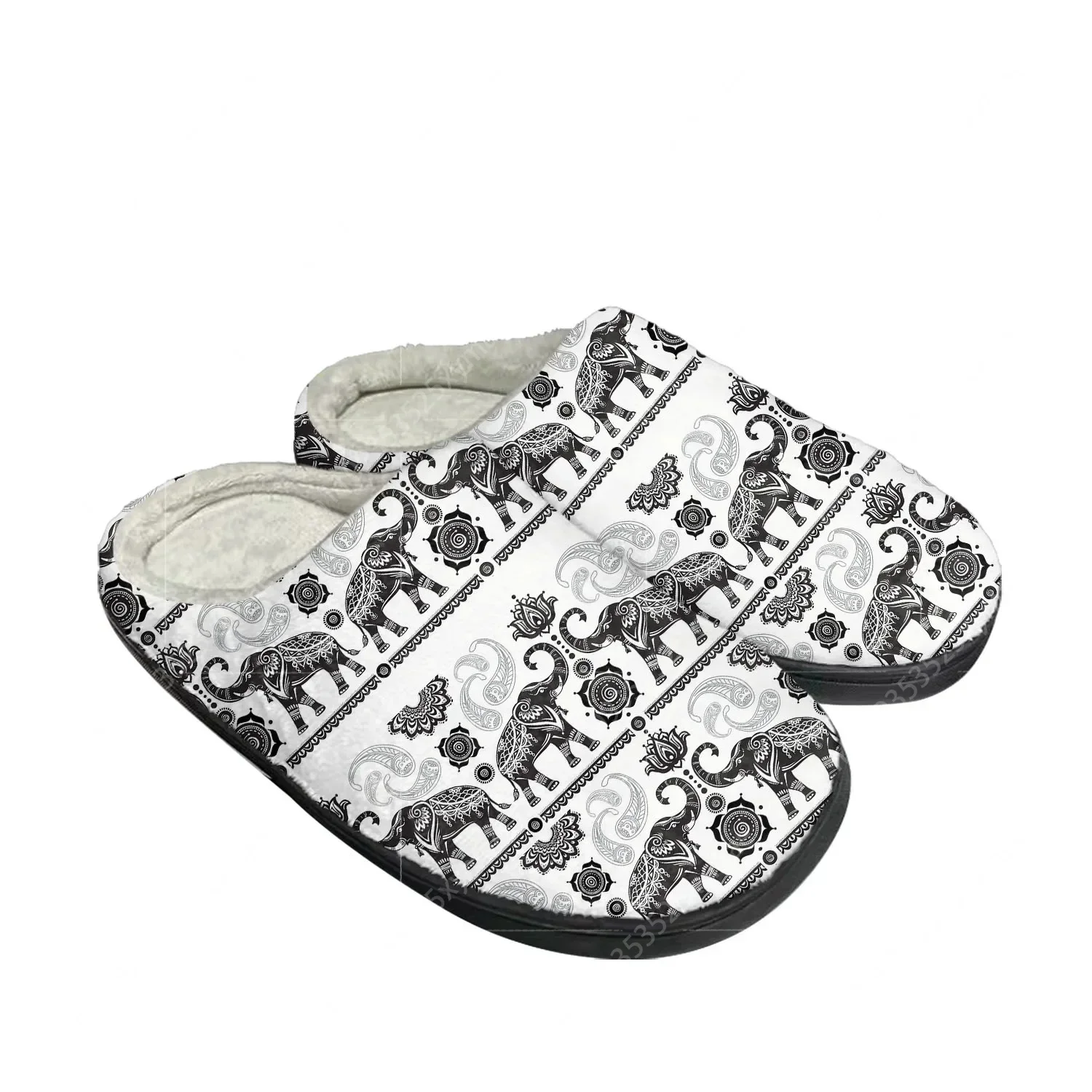 

Новые домашние хлопковые тапочки с принтом слона для мужчин и женщин, плюшевые, для спальни, повседневные, теплые, термостойкие, для дома, на заказ