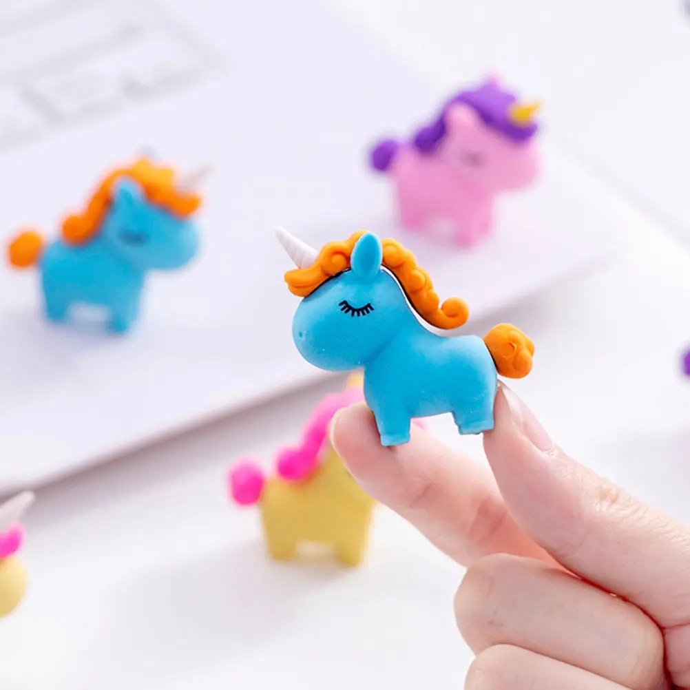 20Pcs Unicorn Erasers Mini Portable Cute Erasers Mixed Colors School Supplies for Accessory