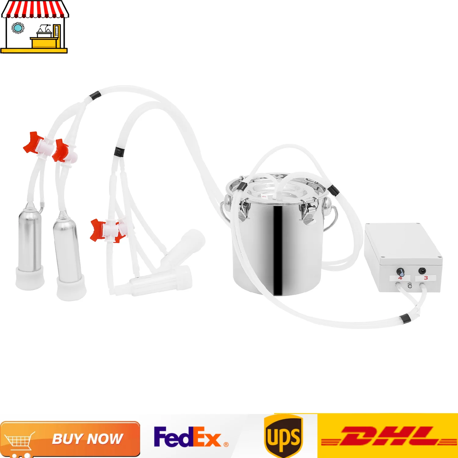 

Электрический доильный аппарат для коз и коров 5л/10л/14л с ведром для молока | Бытовой вакуумный насос с двойной головкой, доярка