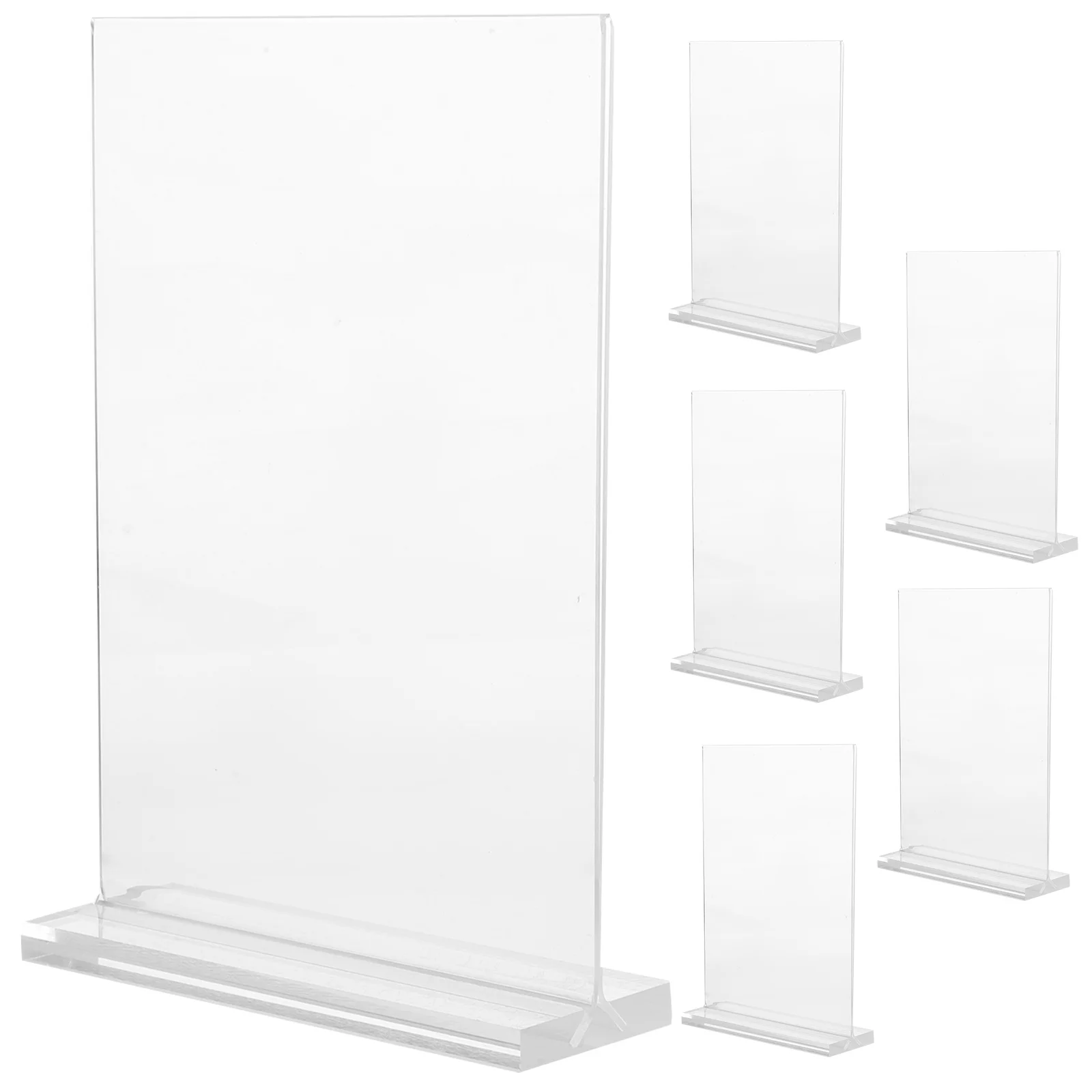 

6 Pcs Sign Display Stand Vertical Shape for Stickers Shelves Shop Rack Desktop Menu Acrylic