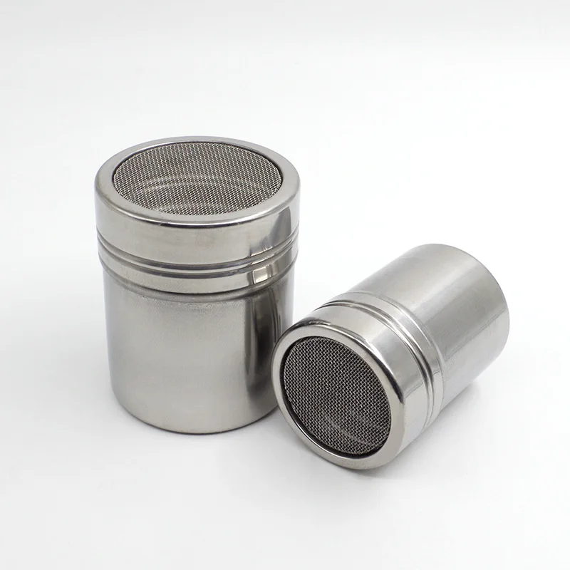 New 1Pc Stainless Steel Sprinkle Cocoa Cinnamon Sugar Gauze Mesh Jar Seasoning Bottle Fancy Coffee Powder Duster