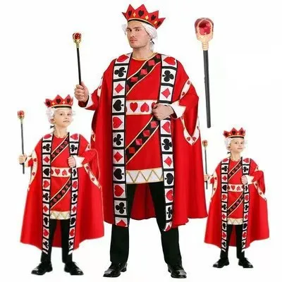 Disfraz de Rey de Corazones de Alicia en el País de las Maravillas, Disfraz de Cosplay de Emperador para Actuaciones, Conjunto Completo