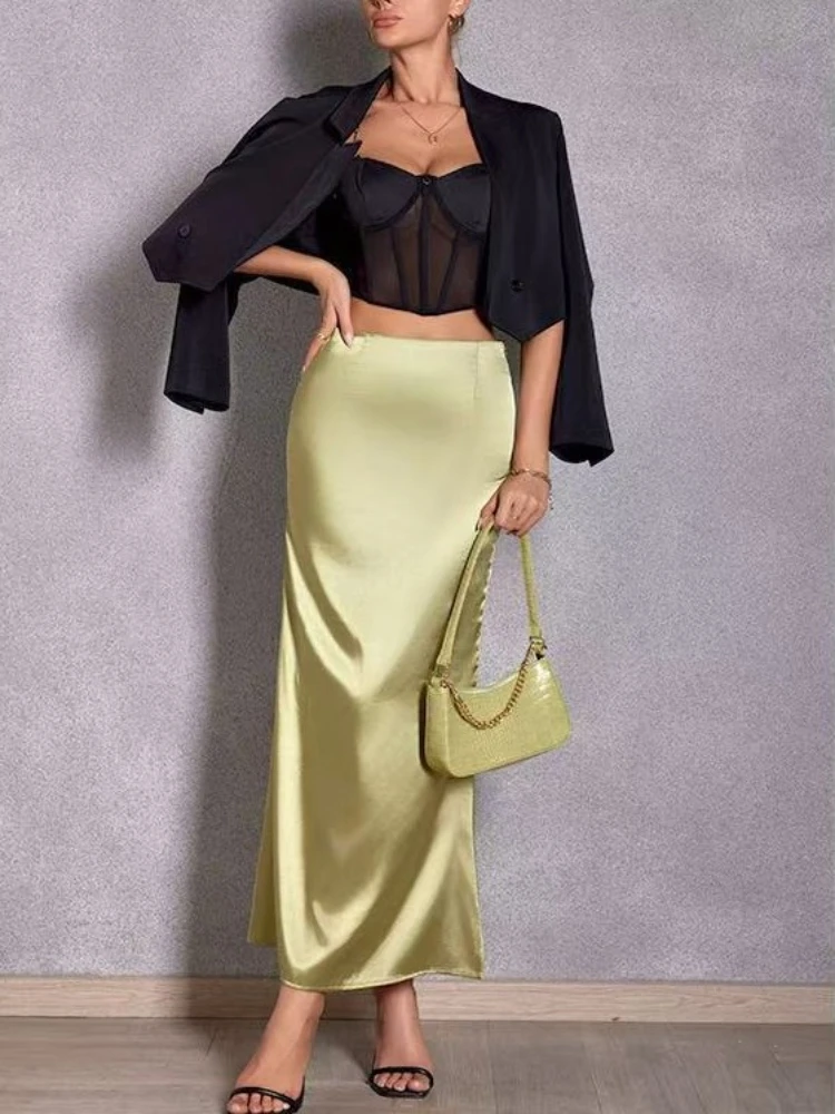 Frühling Sommer 2026 Einfaches Design Neuer Stil Europäische und Amerikanische Mode Einfarbiges A-Linien Freizeitkleid Langes Kleid für Damen