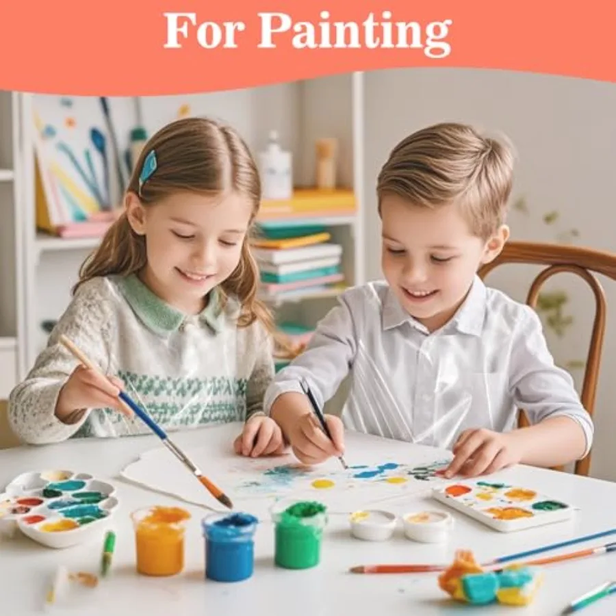 50 пластиковых одноразовых фартуков, 2,1 фута, 65 см, водонепроницаемые одноразовые фартуки с краской для художественного ремесла, живописи, приготовления пищи, нагрудники для пикника