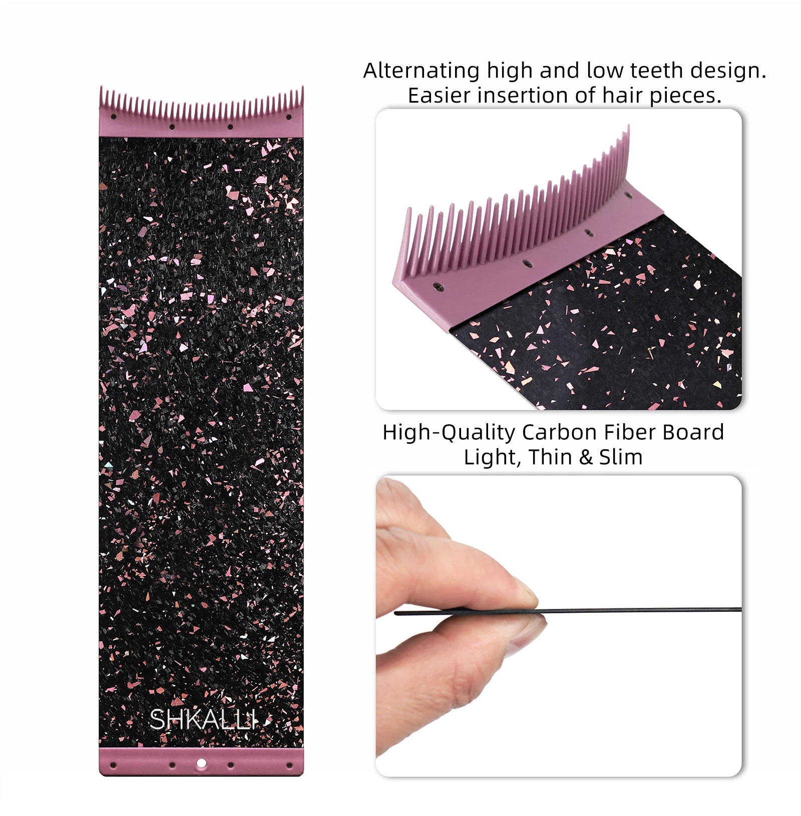 Professionelles Kohlefaser-Highlighting-Board mit Kammzähnen, Haarfärbewerkzeug, Styling-Zubehör für Friseure, Färbemittel – Detail 2