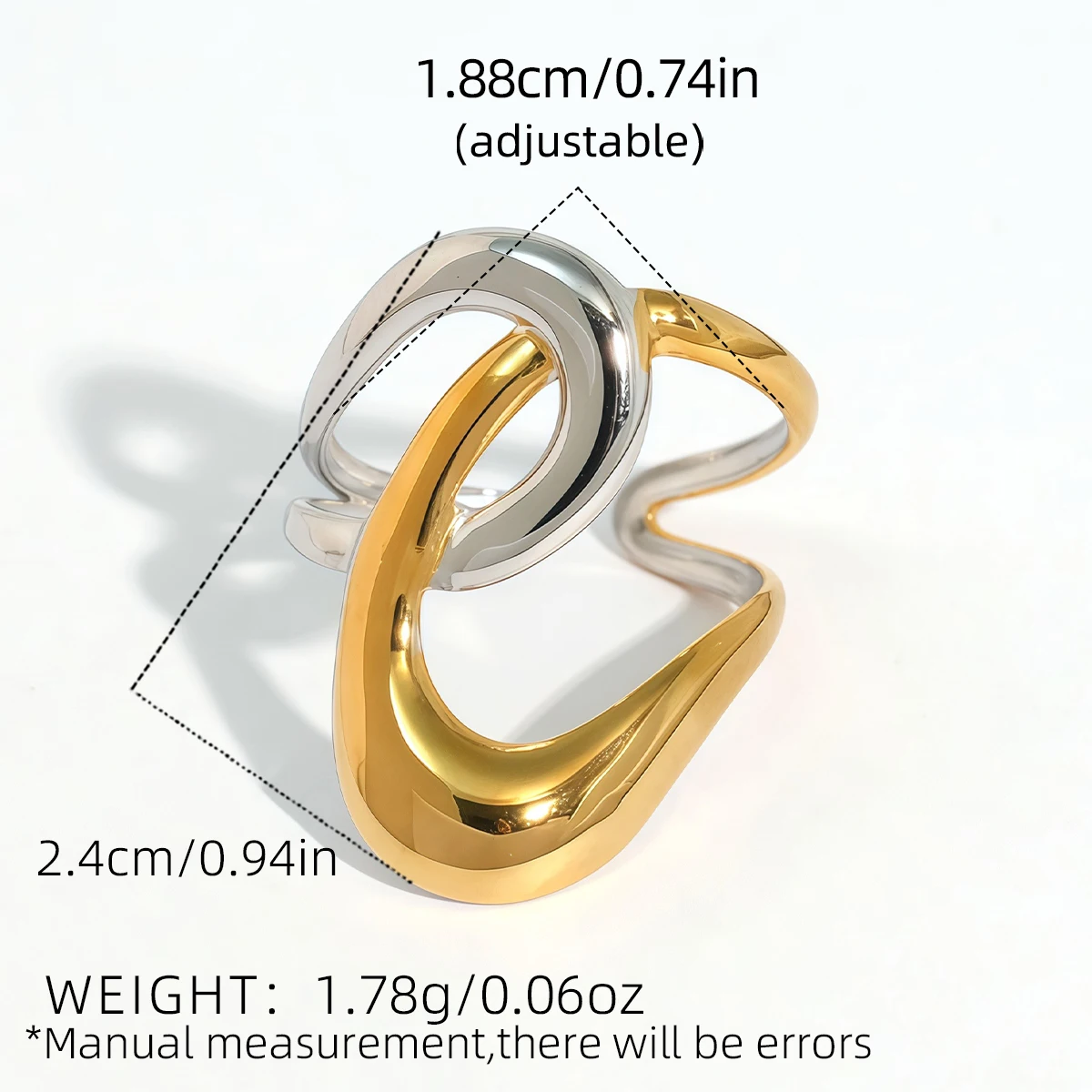 Women's 18K Gold Plated Stainless Steel Geometry Ring