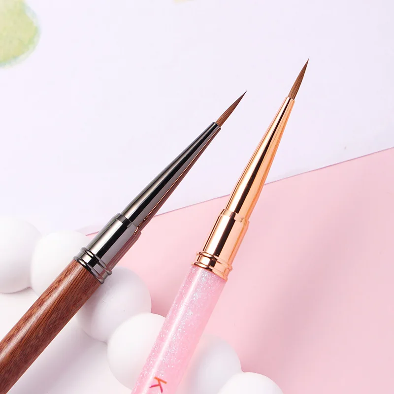 1/2PCS New Kolinsky Acrylic Nail Brush Purple Nails Brush Art Acrylic Pure Kolinsky Sable Brush 3D Painting Pen