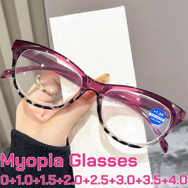 

4 Colors Cat Eye Reading Glasses Women Fashion Leopard Print Presbyopia Glasses New Stylish Anti Blue Light Far Sight Eyewear