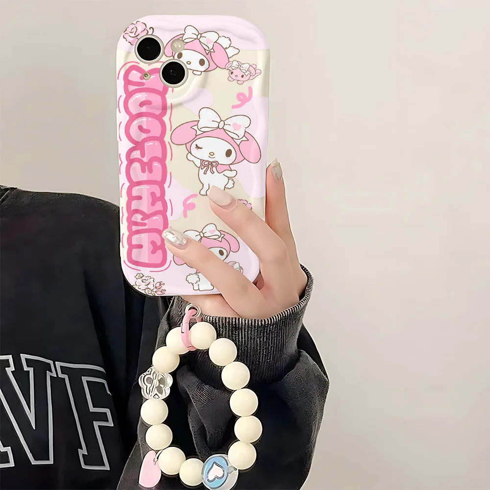 Y2k مرحبا كيتي مع سوار قضية الهاتف لسامسونج غالاكسي M16 A56 A36 A26 A35 A55 A25 A05s A15 A54 A34 A24 A14 A73 A53 4G 5G