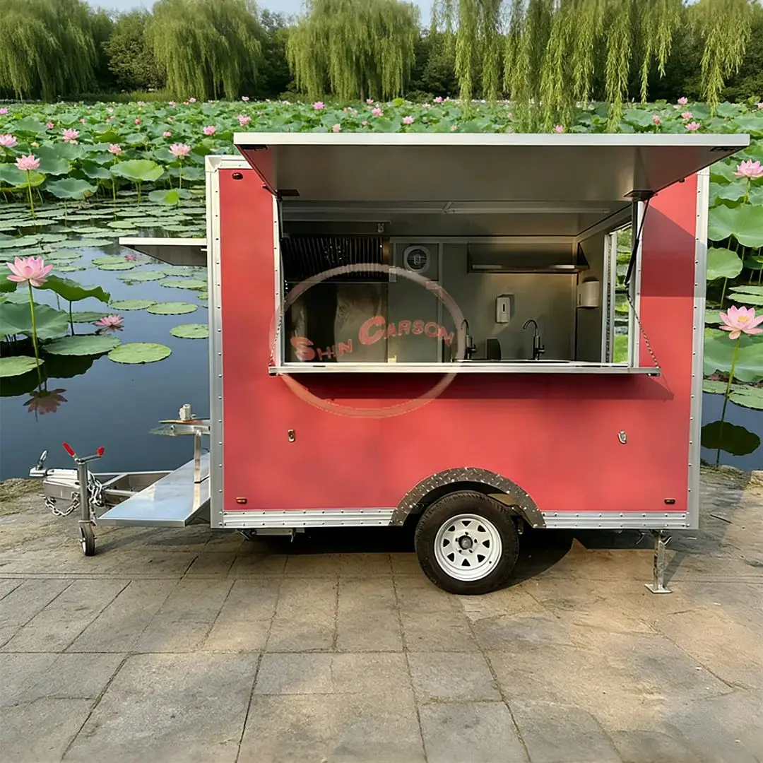 

Fiberglass Mobile Food Trailer Street Food Cart Fully Equipped Fast Food Vending Truck with Kitchen Equipment