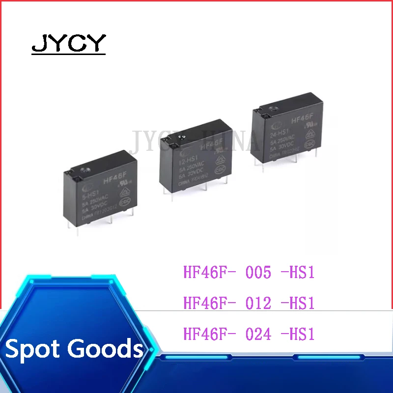 HF46F- 005 012 024-HS1 Relay 5V 12V 24V 1 set of normally open 5A 4-pin