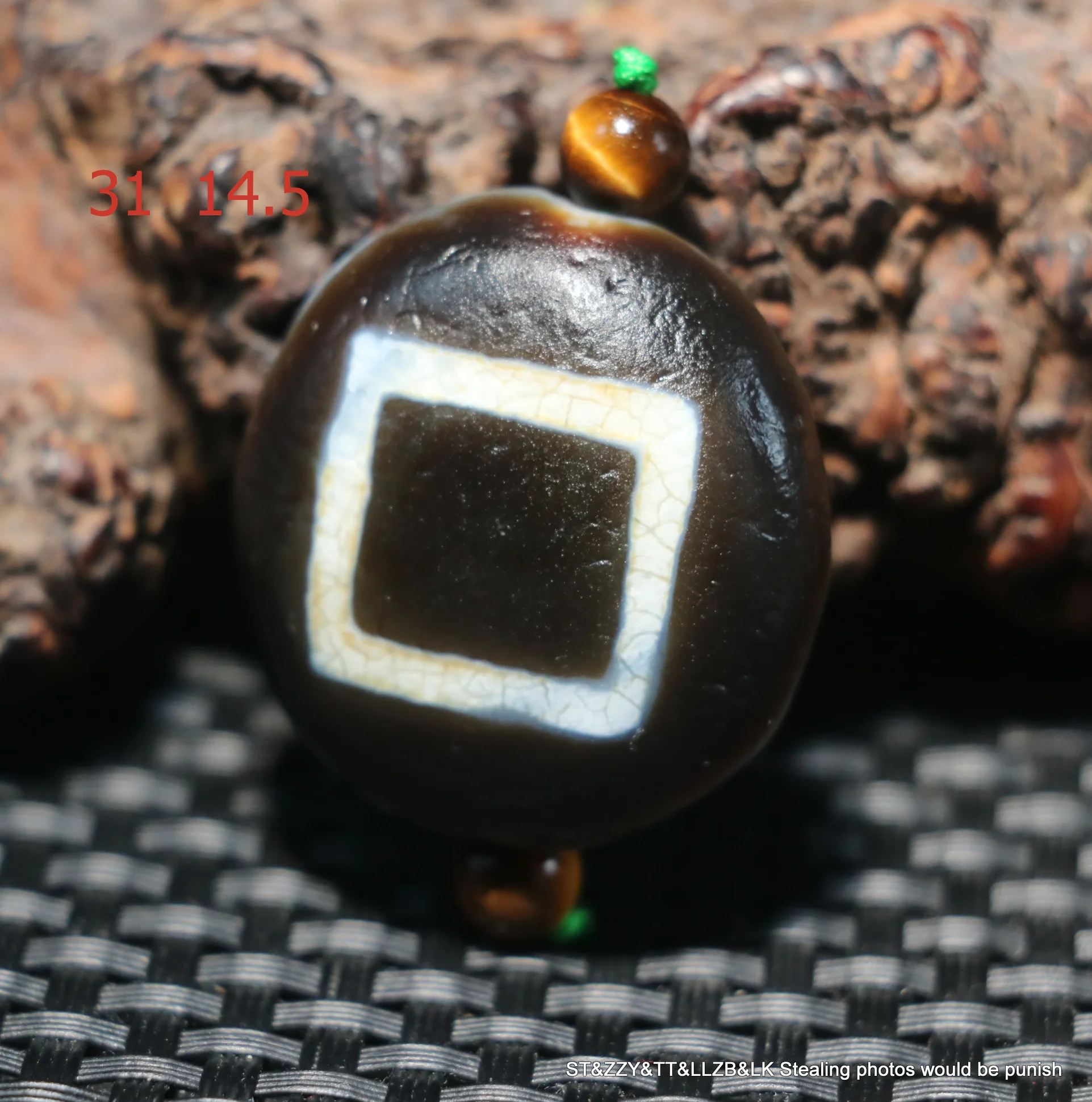 Ultra  Unique Energy Tibetan Top Old Agate Heaven&Earth Goat Eyed dzi Bead Pendant UP11UP20 Amulet Talisman Timestown