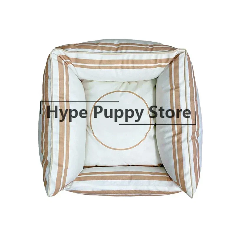 Striped Puppy Sleeping Mat for Poodle Cotton Bed for Chihuahua Yorkies PB0087