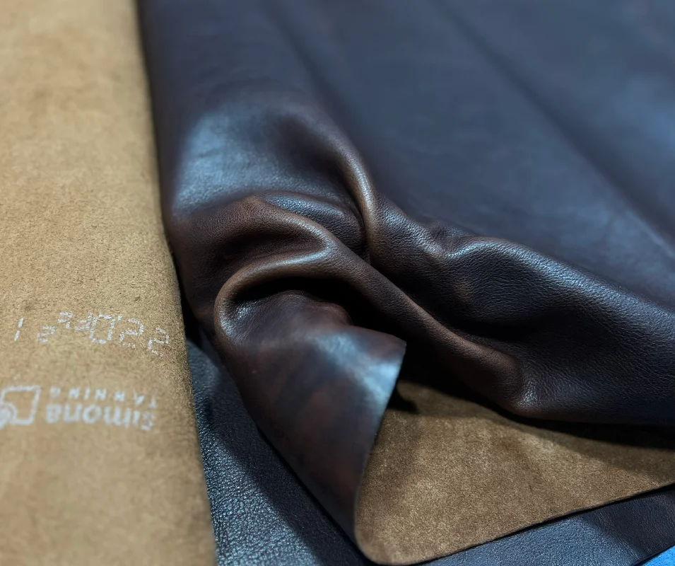 Simona Pull-Up High-Oil Content Waxed Cowhide, Full Veg-Tanned 1.8-2.0mm Artisan Leather,DIY Leathercraft Material,Buttery Soft