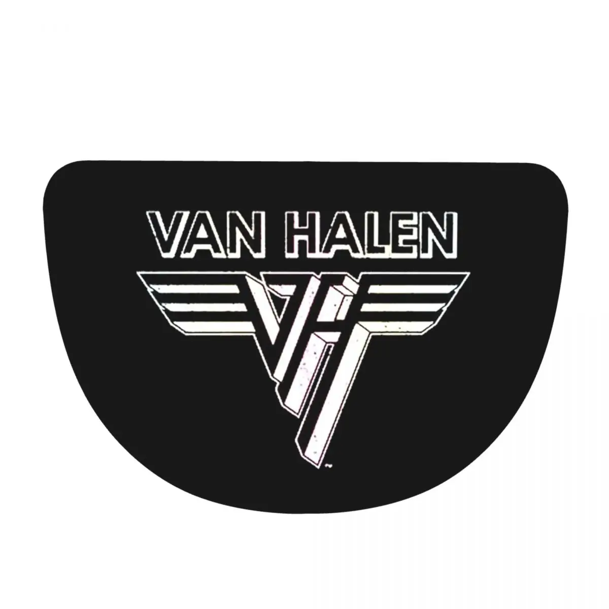 Van Halen 5150 Logo Soft Flannel Half Round Doormat Non Slip Bathroom Mat Absorbent Floor Carpet for Laundry Room Bathroom