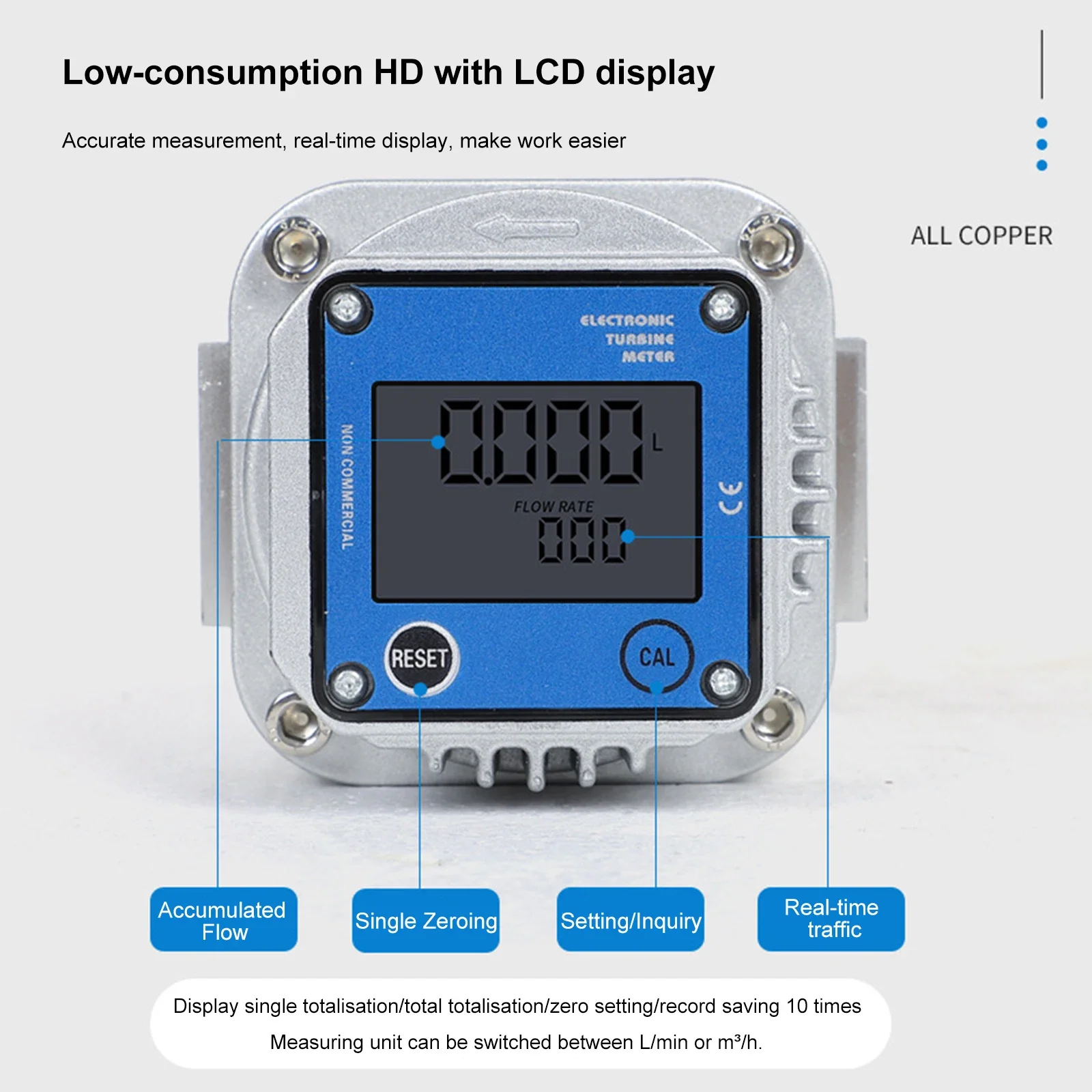 DN15/DN20/DN25 Gas Flow Meter High-precision Electronic Digital Display Roots Flow Meter for Natural Gas Oxygen Compressed Air