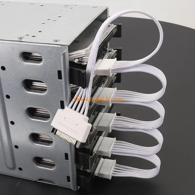 K1AA 15pin Satas Male إلى 5 كابل تمديد الطاقة الإناث لمحرك أقراص SSDS HDD