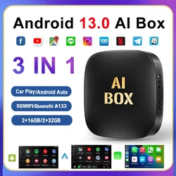 NEW CarPlay Ai Box Android 13 Wireless Carplay Android Auto Car Video TV Box WiFi 2GB+32GB For Netflix Youtube Play Store