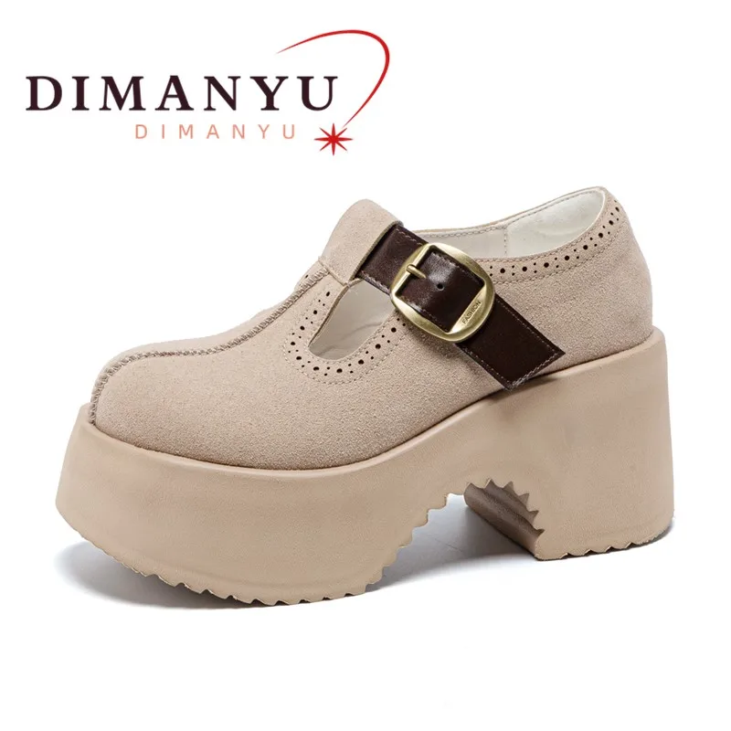 

DIMANYU Lolita Shoes Women's 9cm High Heels 2026 New Spring Loafers Women With Buckle Fashion Platform Princess Shoes Women