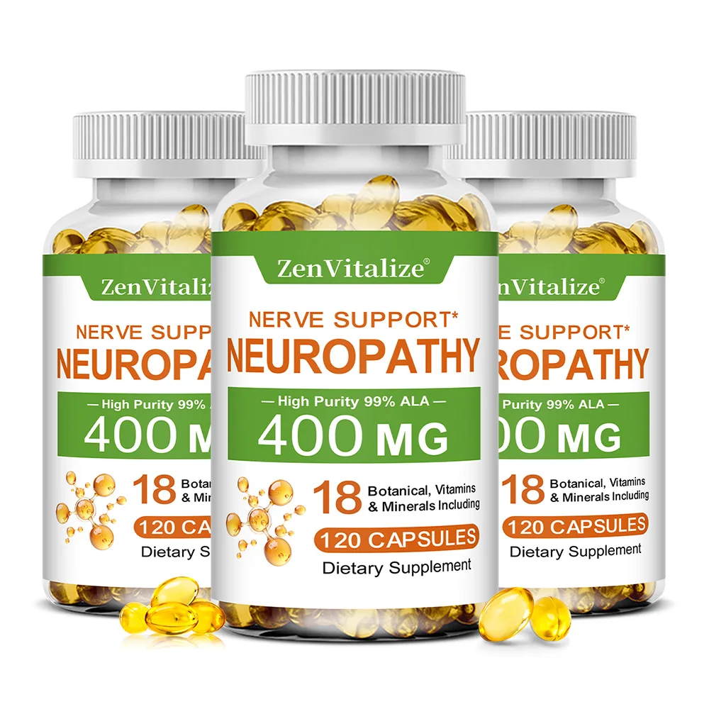 Neuropathy Capsules, Support Nervous System Wellness, Body Metabolic Balance, Cellular Vitality and Mood Relaxation, Anti-aging