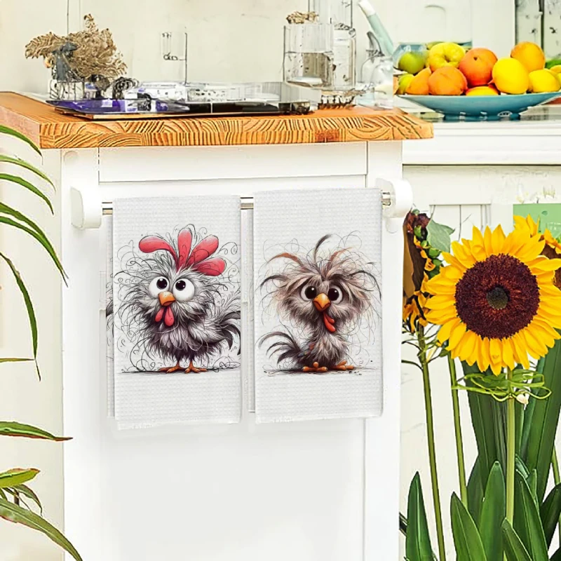 2枚セット、かわいいカーリーチキンキッチンタオル、40cm* - Kitchen Baking Cloth のレビューと価格