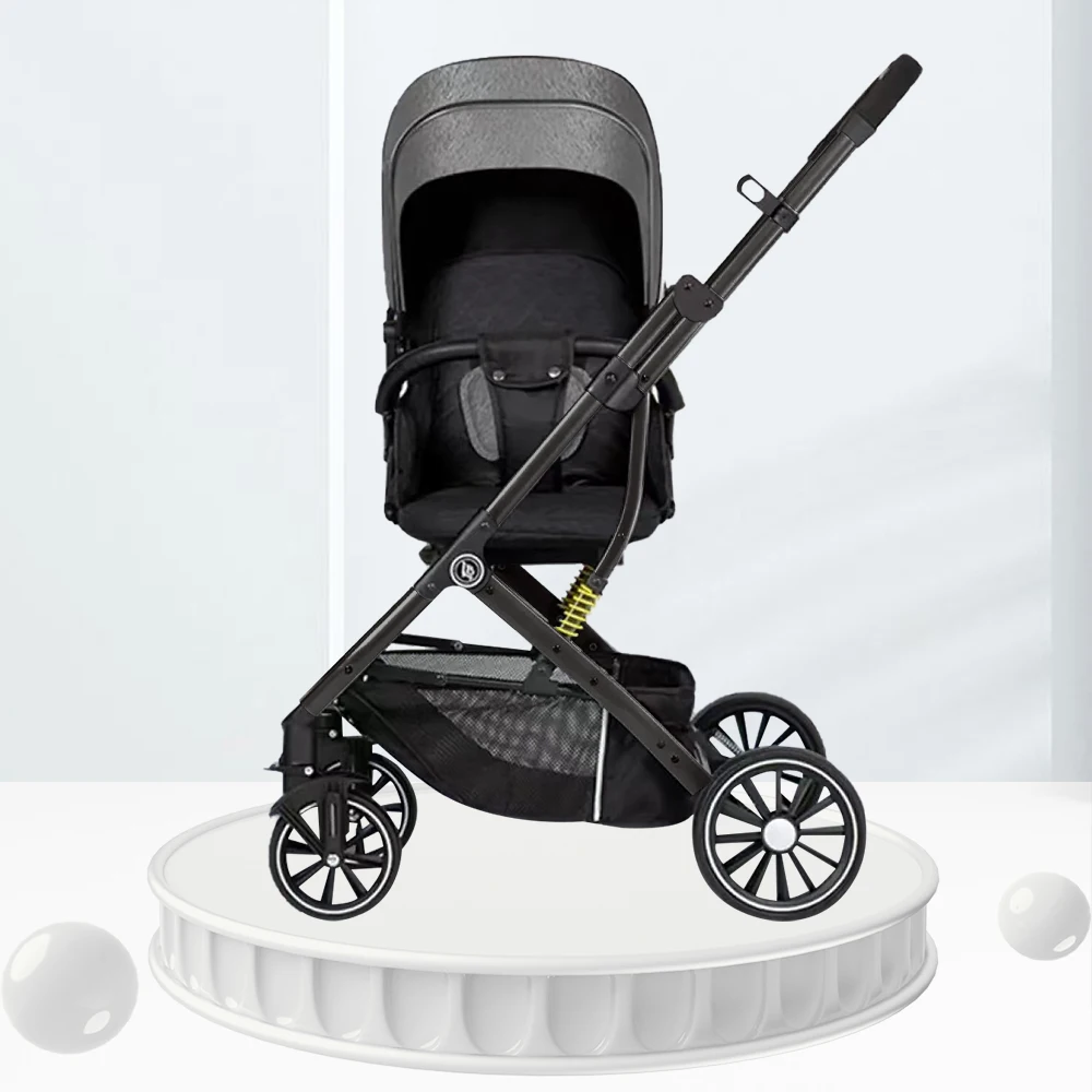 

15kg Load Pram for Baby Light Weight Stroller for Newborns Can Sit or Lie Down Trolley Small Size Cradle Widened Seat Rotation