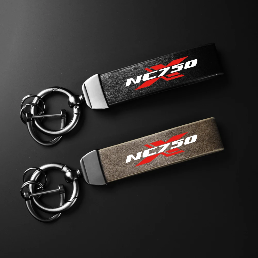 For Honda NC750X NC750 X Holder Carbon Leather Keyring Motorcycle High-Grade leather Keychain Accessories LOGO Woman Men
