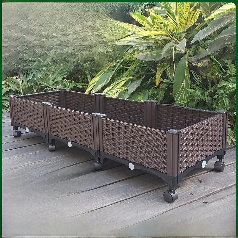 

Очень большой домашний балконный ящик для посадки овощей, мобильный колесный горшок, оборудование, устойчивый контейнер для овощей и сада