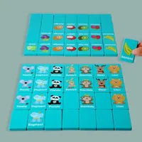 Kid Blocks Seaside Escape Mahjong Wooden Memory Solitaire Matching Game Party Family Board Games Animal Educational Puzzles Toy