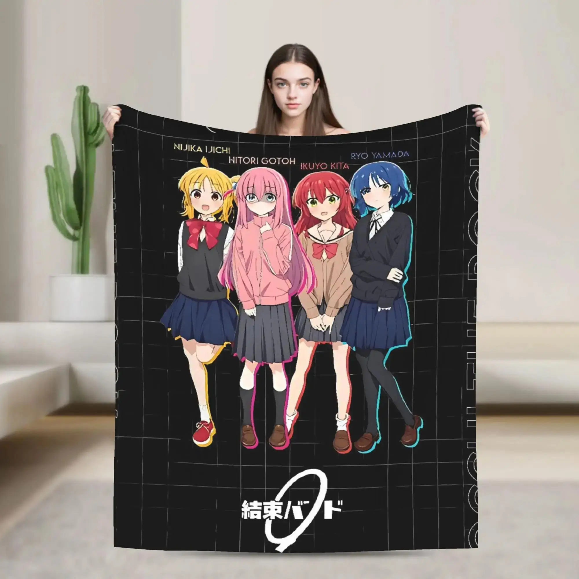 

BOCCHI THE ROCK Blanket High Quality Soft Fleece Throw for Bed Sofa Travel Winter Warmth Home Decor