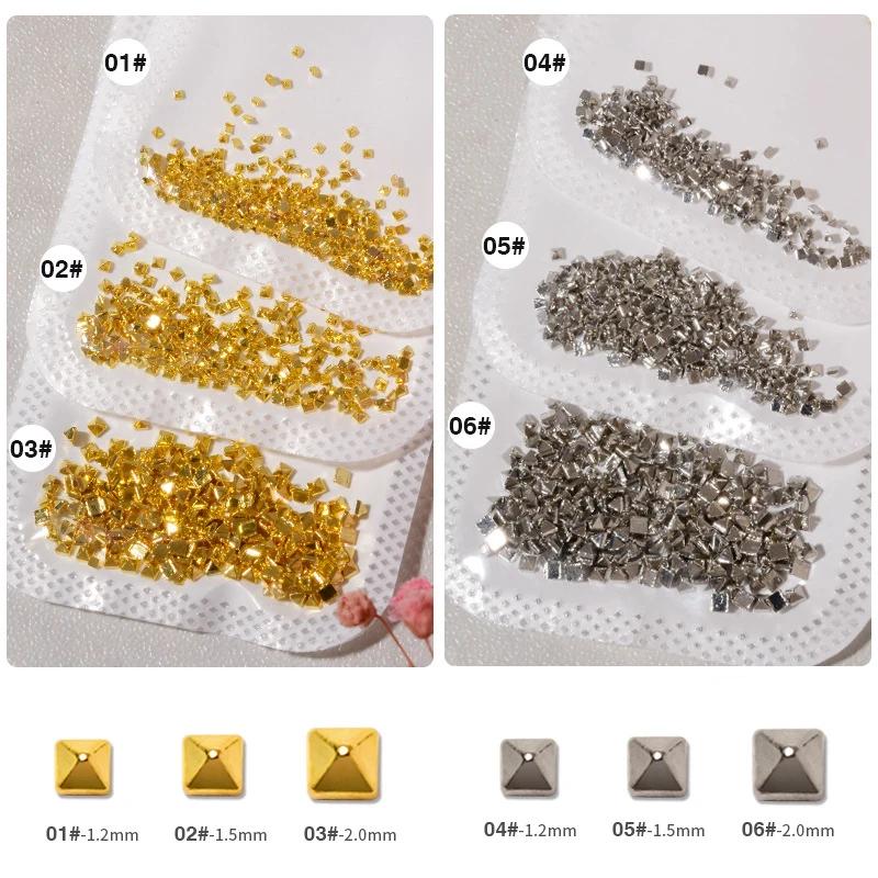 500 pçs/saco 3d prata punk apontou rebite encantos do prego 1.5/2mm rebites metálicos studs decorações da arte do prego diy manicure ornamentos * 1