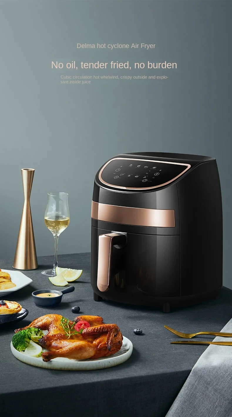 Deerma Oil-free air fryer Household appliances Intelligent large capacity automatic multi-function chip machine Touch screen