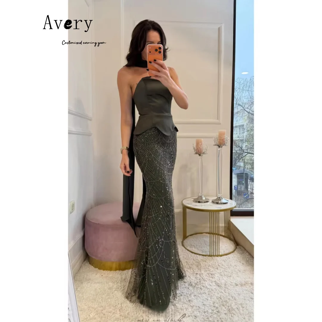

Avery Custom Tube Top Beaded Off the Shoulder Sleeveless Formal & Evening Gowns Luxury Dress 2025 Long Elegant Woman Party Dress