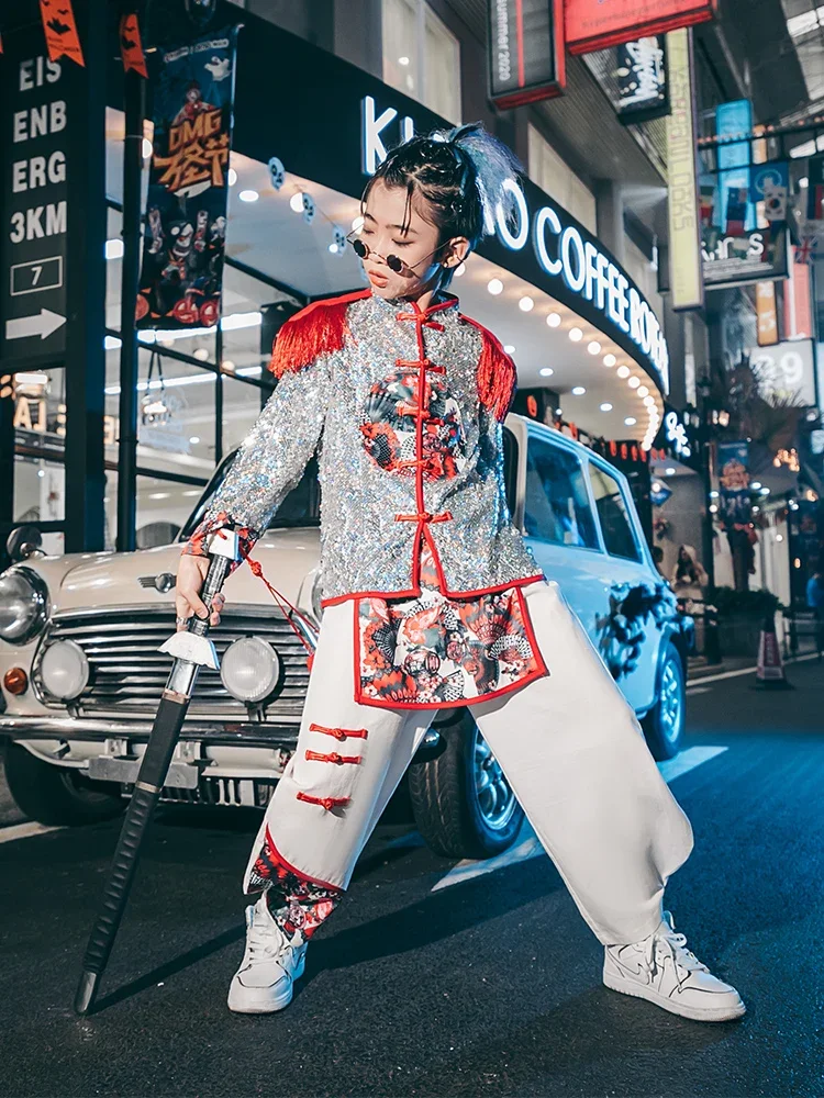 

Boys' Chinese style domineering fashion clothes drum clothes children's China-Chic catwalk fashion show clothes hip-hop