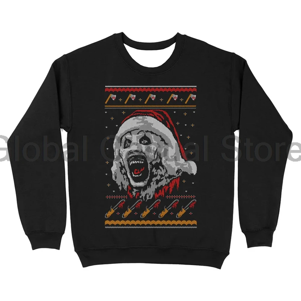 Terrifier3 Festive Frights Crewneck Sweatshirt Long Sleeve Streetwear Women Men Trendy Outfits