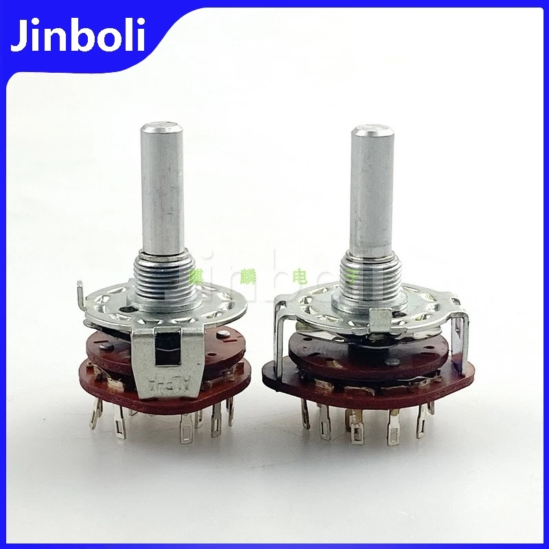 1PCS 2-knife 5-speed Band Switching Audio Signal Conversion Rotary Gear Switch 25mm Round Shaft