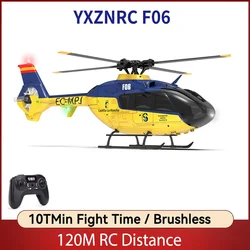 YXZNRC F06 EC135 2.4G 6CH 6 Axis Gyroscope RC Helicopter Model 1:36 Scale RTF Direct Drive Dual Brushless Roll Flybarless Toys