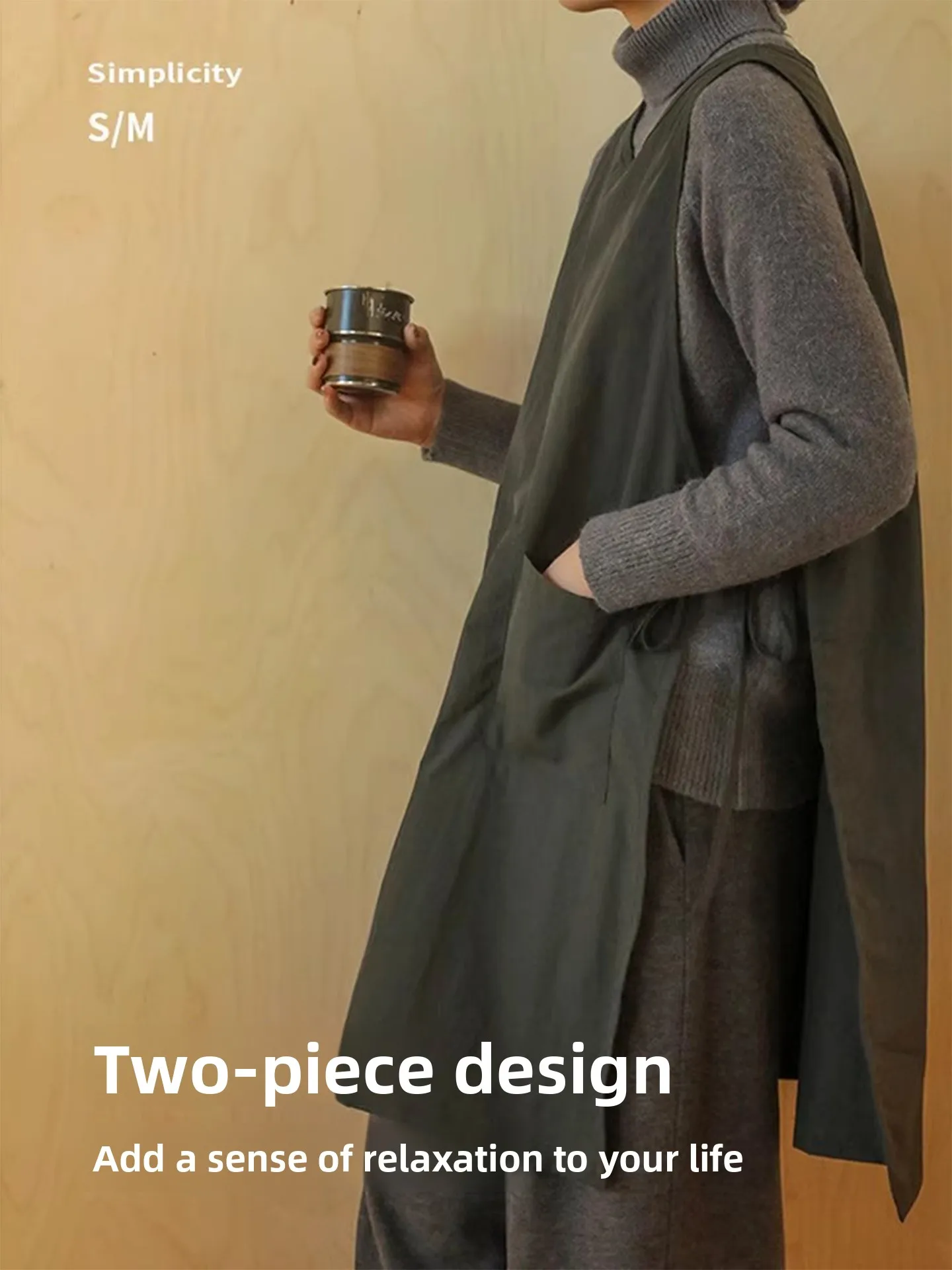 

Long Japanese Style Apron Waterproof Oil Resistant Fashionable Kitchen Workwear Coverall Home Use Drawing Coffee Shop Uniform