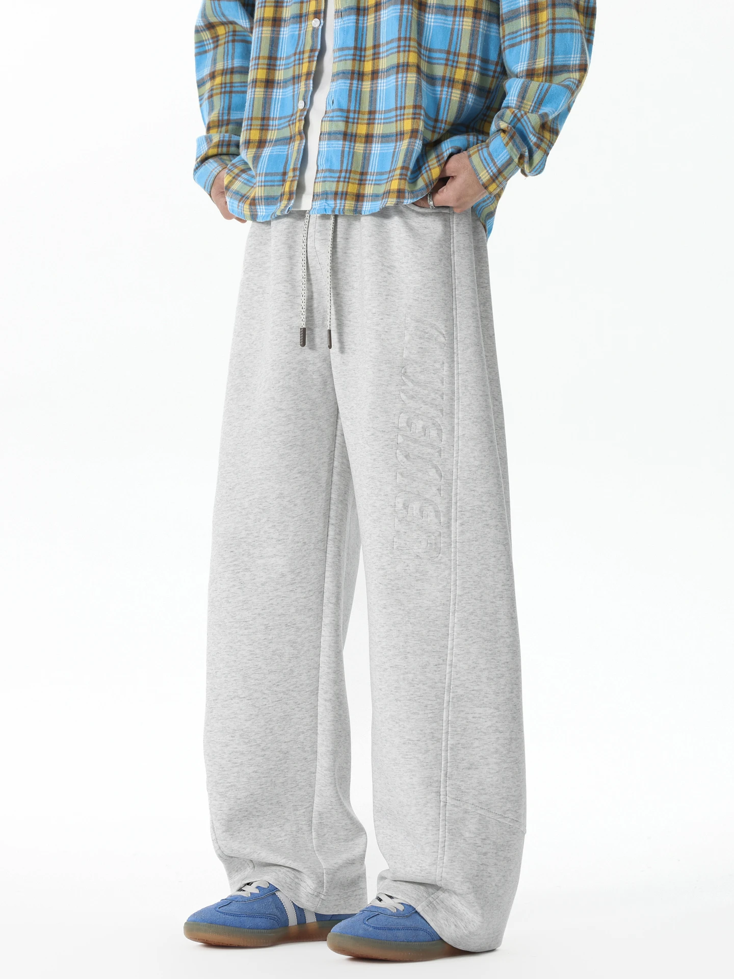 

Мужские повседневные свободные спортивные брюки из плотной ткани в американском стиле с буквенным принтом, универсальные, в стиле ретро, для молодежи, весенние