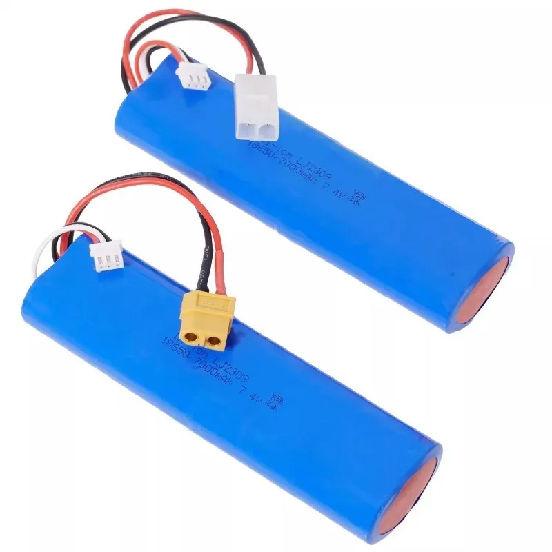 XT60 L6.2 7.4V 7000mAh 2S 18650 Li-ion Battery for Henglong 3889 3818 3809 RC Tank Toys Parts Rechargeable Replacement Battery