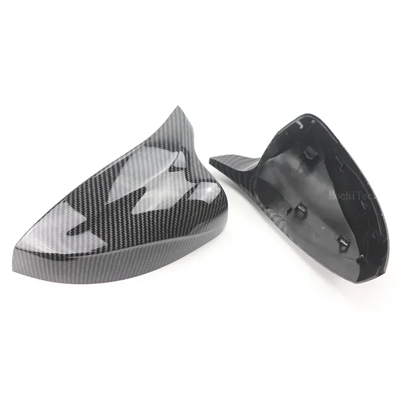 

2x Carbon Fiber style Horn shape Car Rear View Door Wing Side Mirror Cover Caps Shell Case for Audi A3 S3 8V RS3 2013-2019