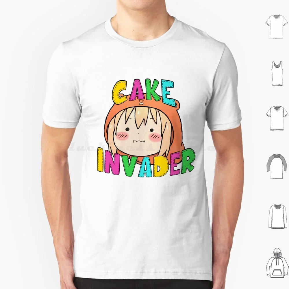 Himouto! Umaru-Chan Chibi-Cake Invader T Shirt Big Size 100% Cotton Cake Anime Invader Space Invader Cake Invader Himouto Umaru