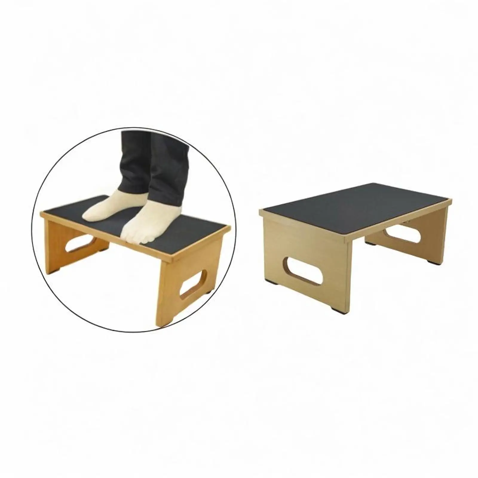 

Step Stool Folding Sturdy with 265lbs Capacity Heavy Duty Footstool Wooden Bed Step for Kitchen Bedroom Bedside Home Seniors