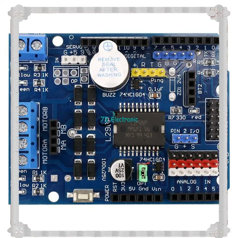 บริการจัดส่งตลอด 24 ชั่วโมง โมดูลบอร์ดขับมอเตอร์ DC รุ่น L298P 5 ชุด โมดูลบอร์ดขับมอเตอร์ DC รุ่น L298P แบบ Shield 2A แบบ Dual H-Bridge 2 ช่อง สำหรับ Arduino