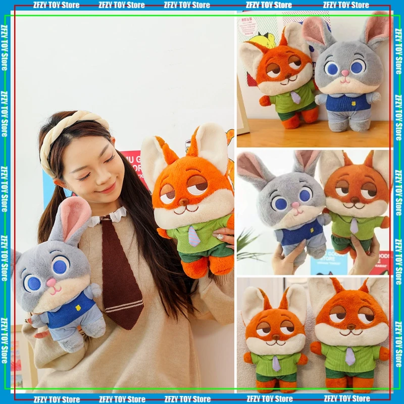 

35cm 45cm Plush Toys Zootopia Fox Nick Rabbit Judy Policer Anime Cartoon Plush Doll Cute Action Figure Stuffed Animals Toy Gifts